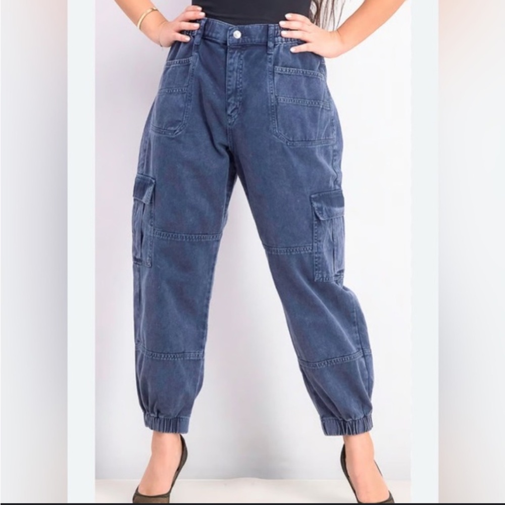 We The Free Navy Blue Boyfriend Cargo Jeans